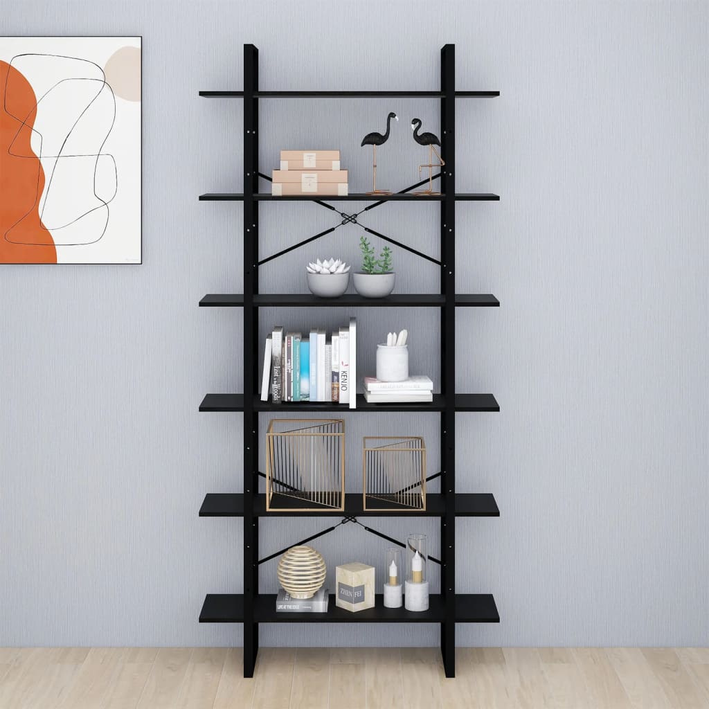 Korkea kaappi musta 100x30x210 cm täysi mänty - Sisustajankoti.fi