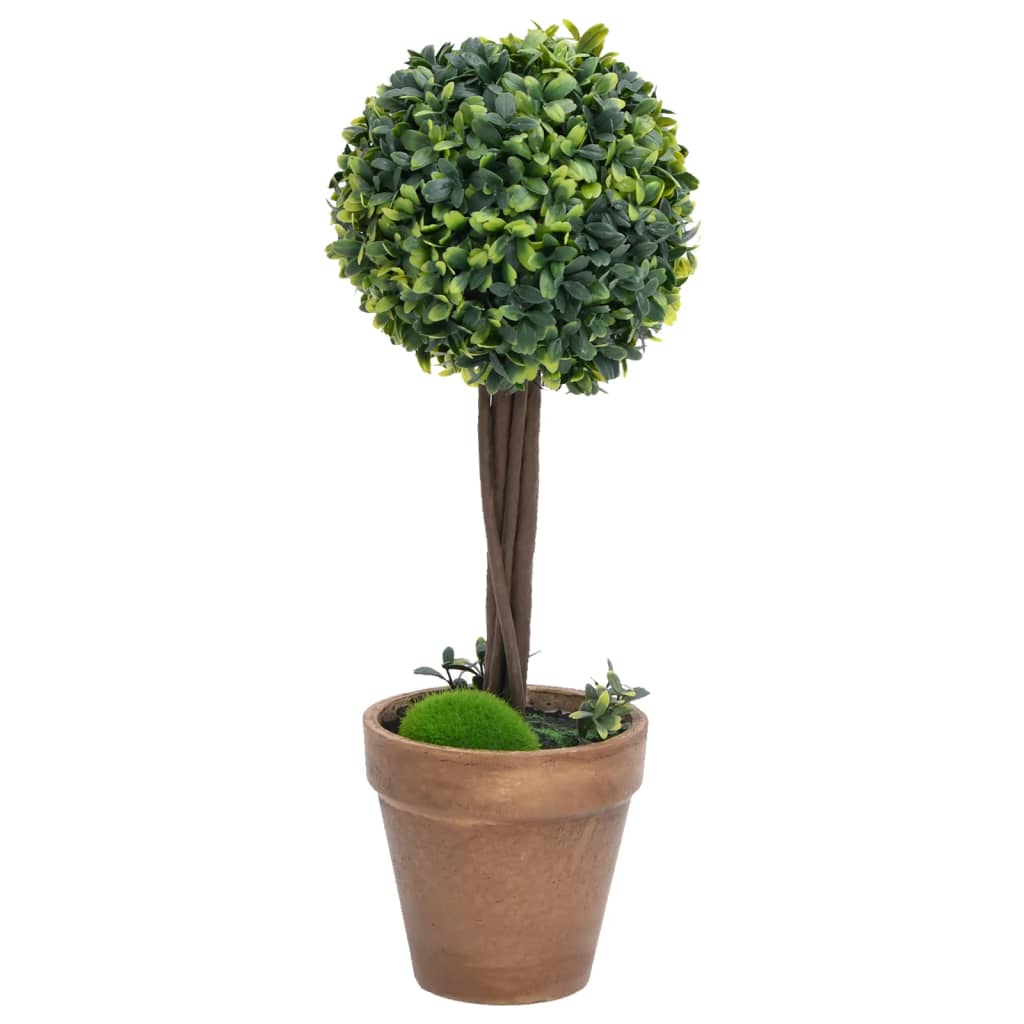 Keinotekoinen puksipuukasvi ruukussa 2 kpl vihreä pallo 56 cm - Sisustajankoti.fi