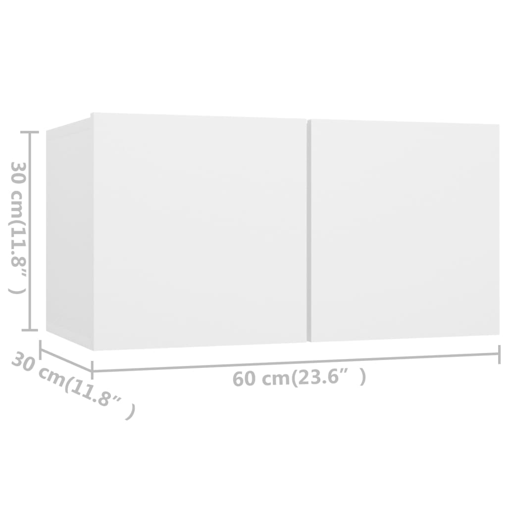 TV-tasot 4 kpl valkoinen 60x30x30 cm lastulevy - Sisustajankoti.fi