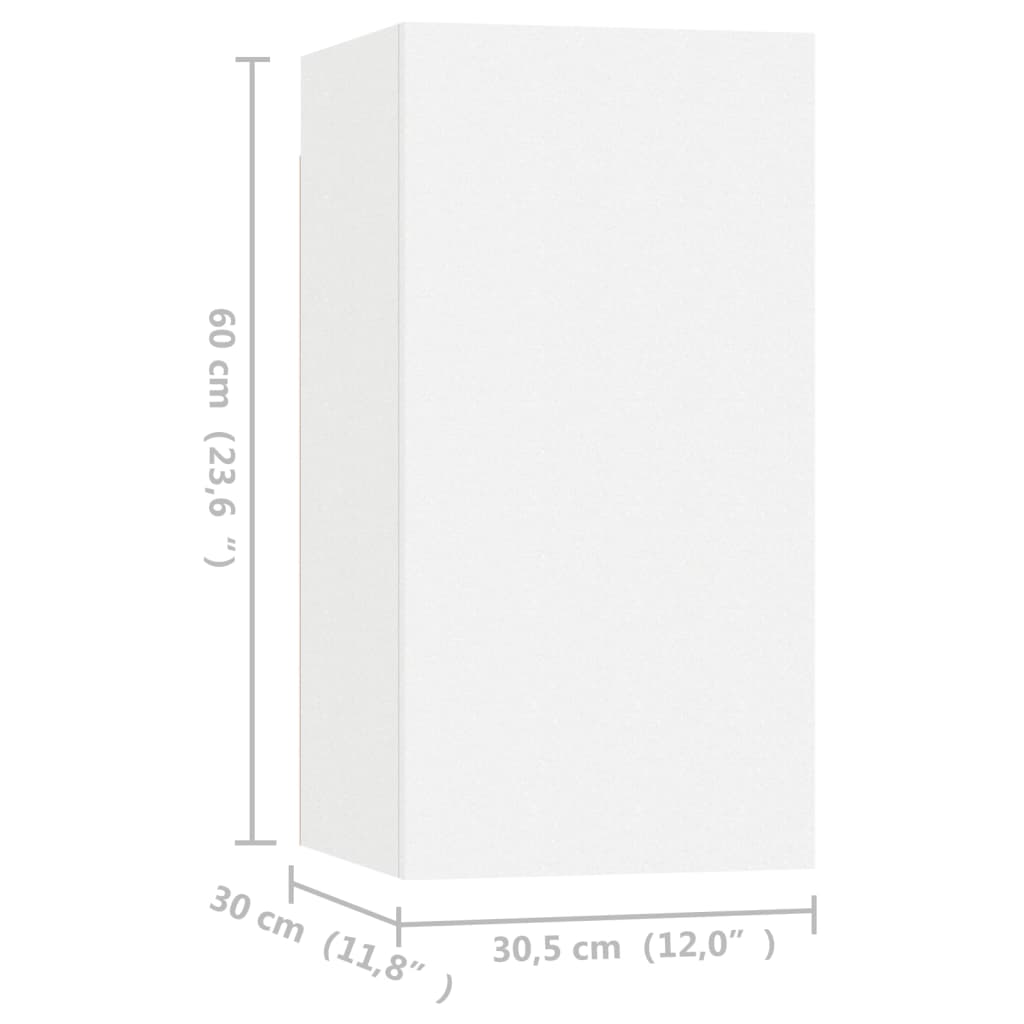 TV-tasot 4 kpl valkoinen 30,5x30x60 cm lastulevy - Sisustajankoti.fi