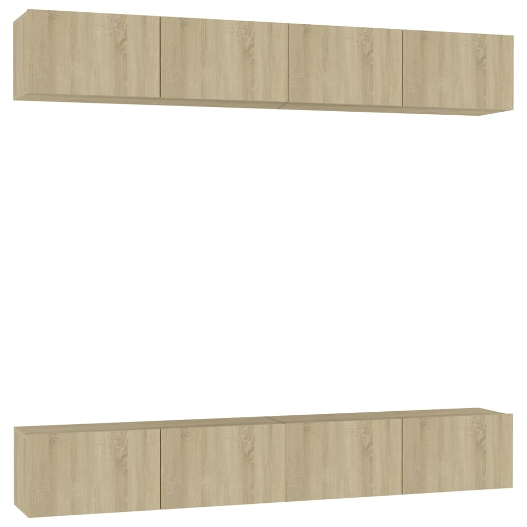 TV-tasot 4 kpl Sonoma-tammi 100x30x30 cm lastulevy - Sisustajankoti.fi