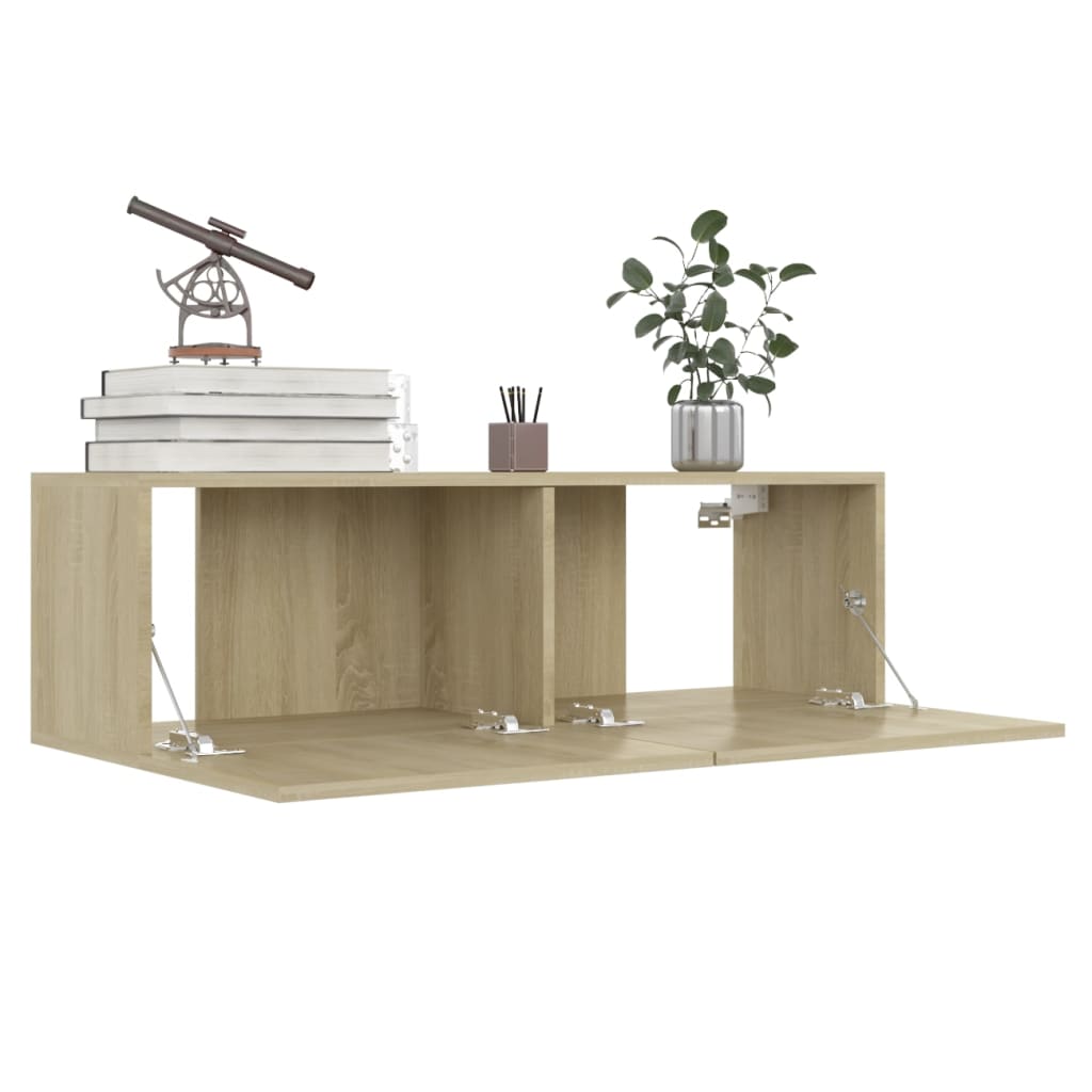 TV-tasot 4 kpl Sonoma-tammi 100x30x30 cm lastulevy - Sisustajankoti.fi
