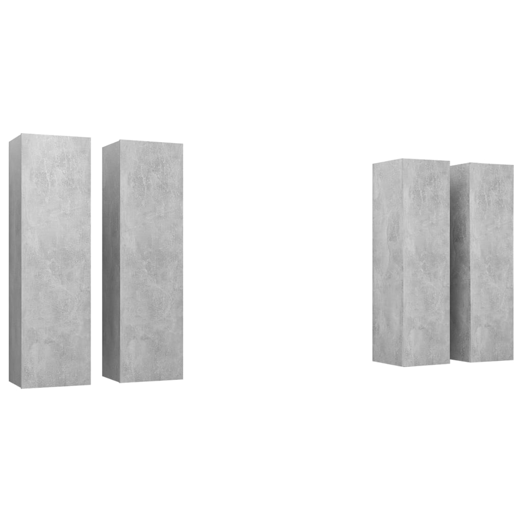 TV-tasot 4 kpl betoninharmaa 30,5x30x110 cm lastulevy - Sisustajankoti.fi