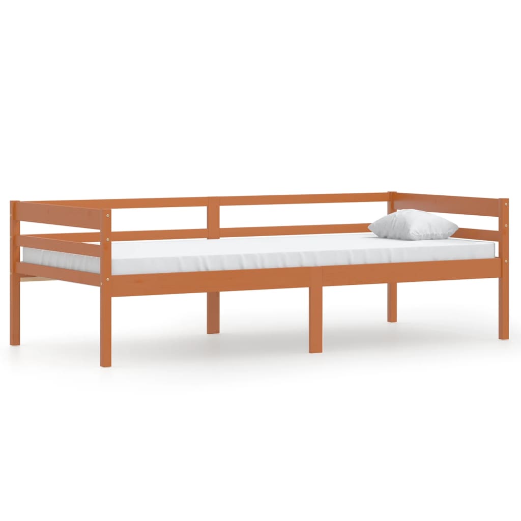 Sängynrunko hunajanruskea täysi mänty 90x200 cm - Sisustajankoti.fi