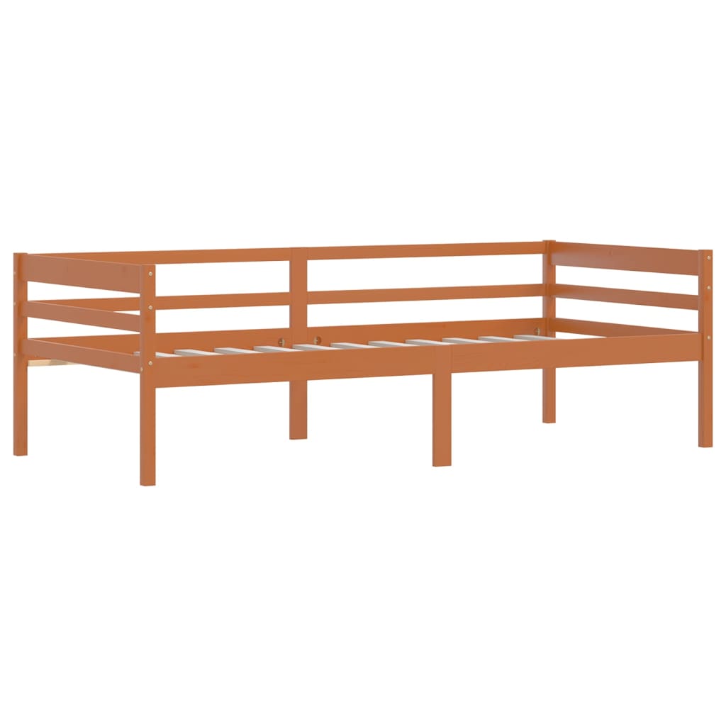 Sängynrunko hunajanruskea täysi mänty 90x200 cm - Sisustajankoti.fi