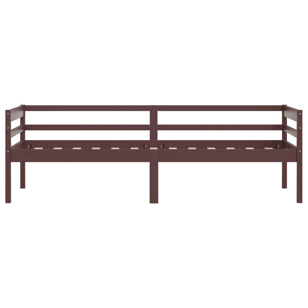 Sängynrunko tummanruskea täysi mänty 90x200 cm - Sisustajankoti.fi