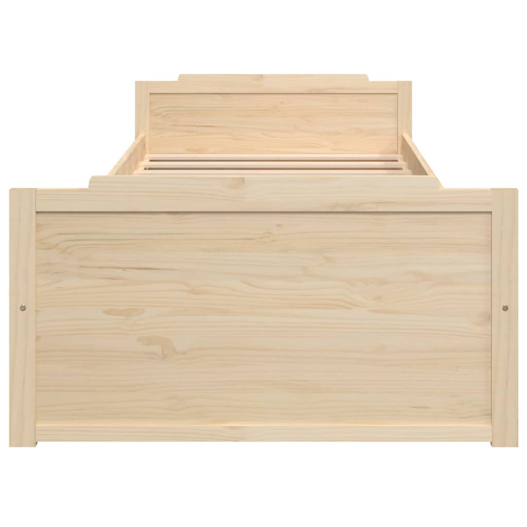 Sängynrunko vetolaatikoilla täysi mänty 90x200 cm - Sisustajankoti.fi