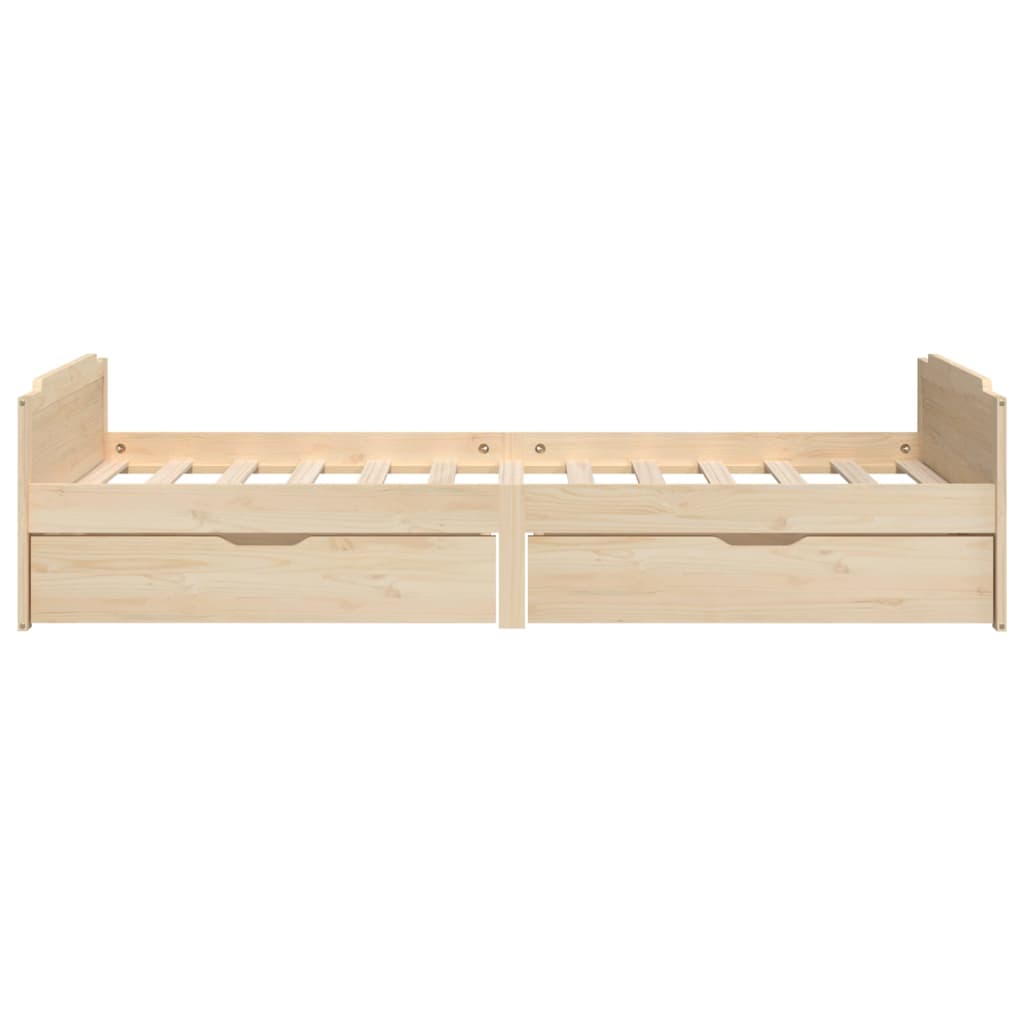 Sängynrunko vetolaatikoilla täysi mänty 90x200 cm - Sisustajankoti.fi