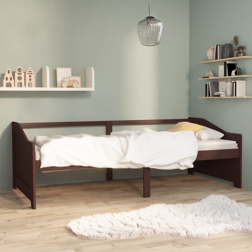 Päivävuode 3-istuttava tummanruskea täysi mänty 90x200 cm - Sisustajankoti.fi