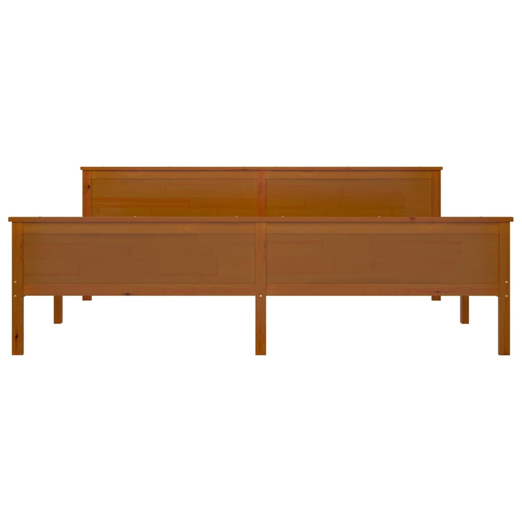 Sängynrunko hunajanruskea täysi mänty 200x200 cm - Sisustajankoti.fi