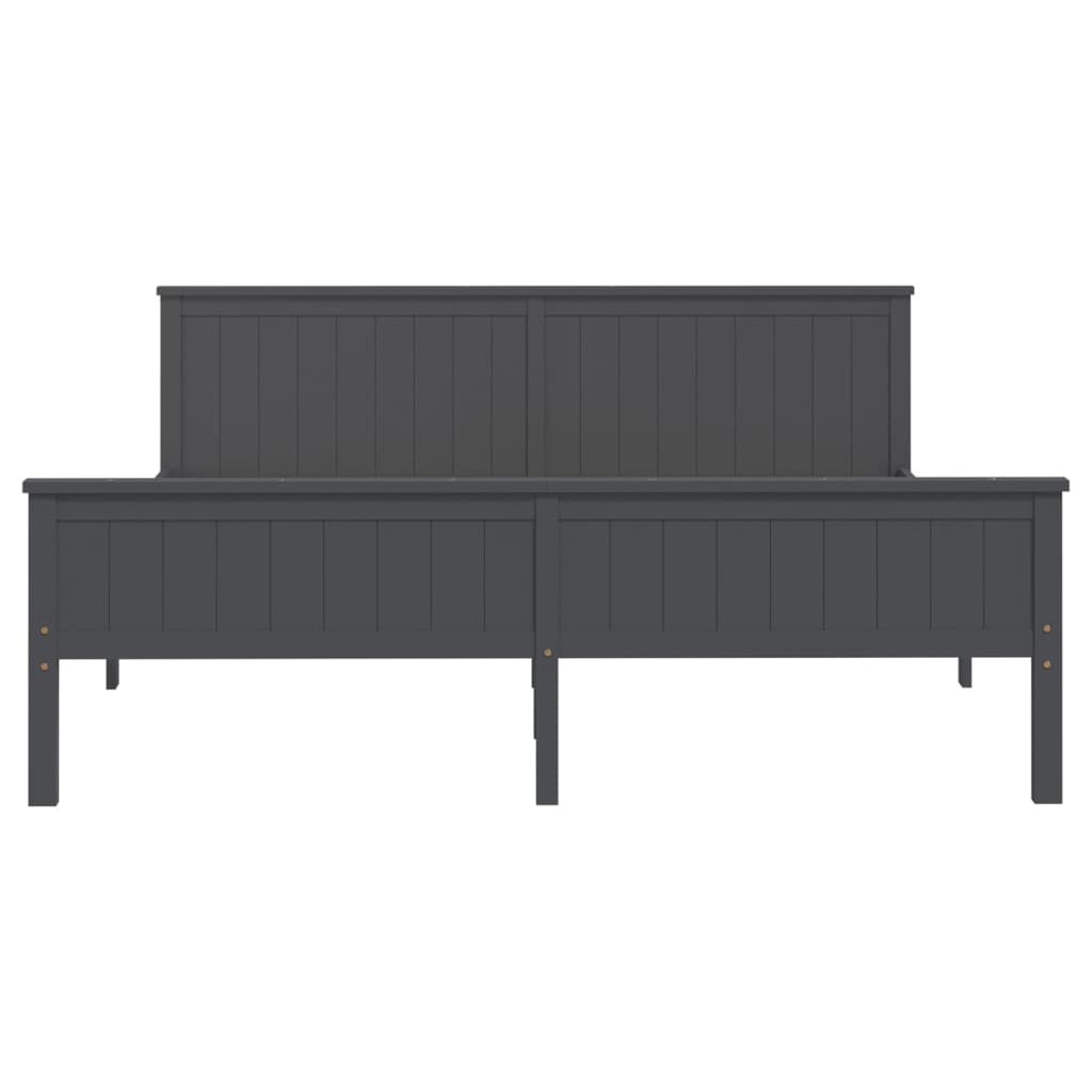 Sängynrunko harmaa täysi mänty 200 x 200 cm - Sisustajankoti.fi