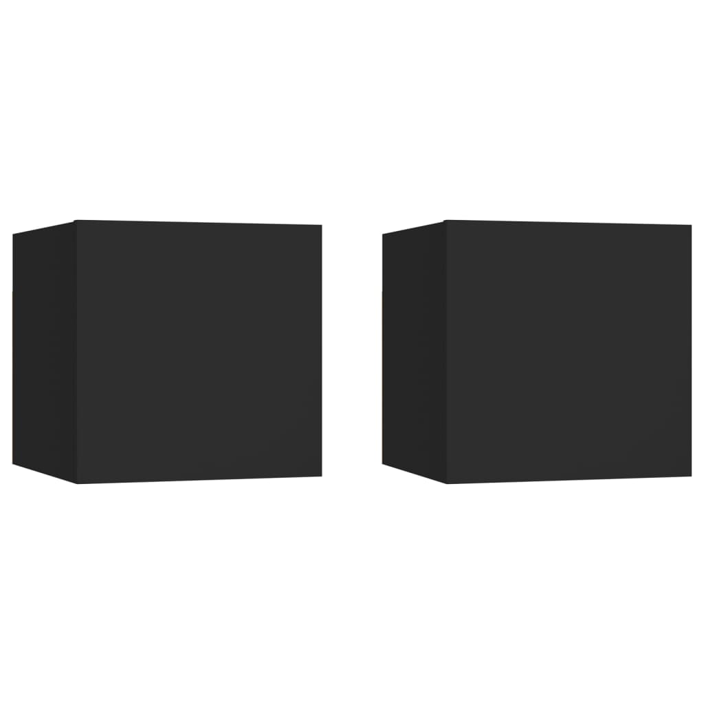 Yöpöydät 2 kpl musta 30,5x30x30 cm lastulevy - Sisustajankoti.fi