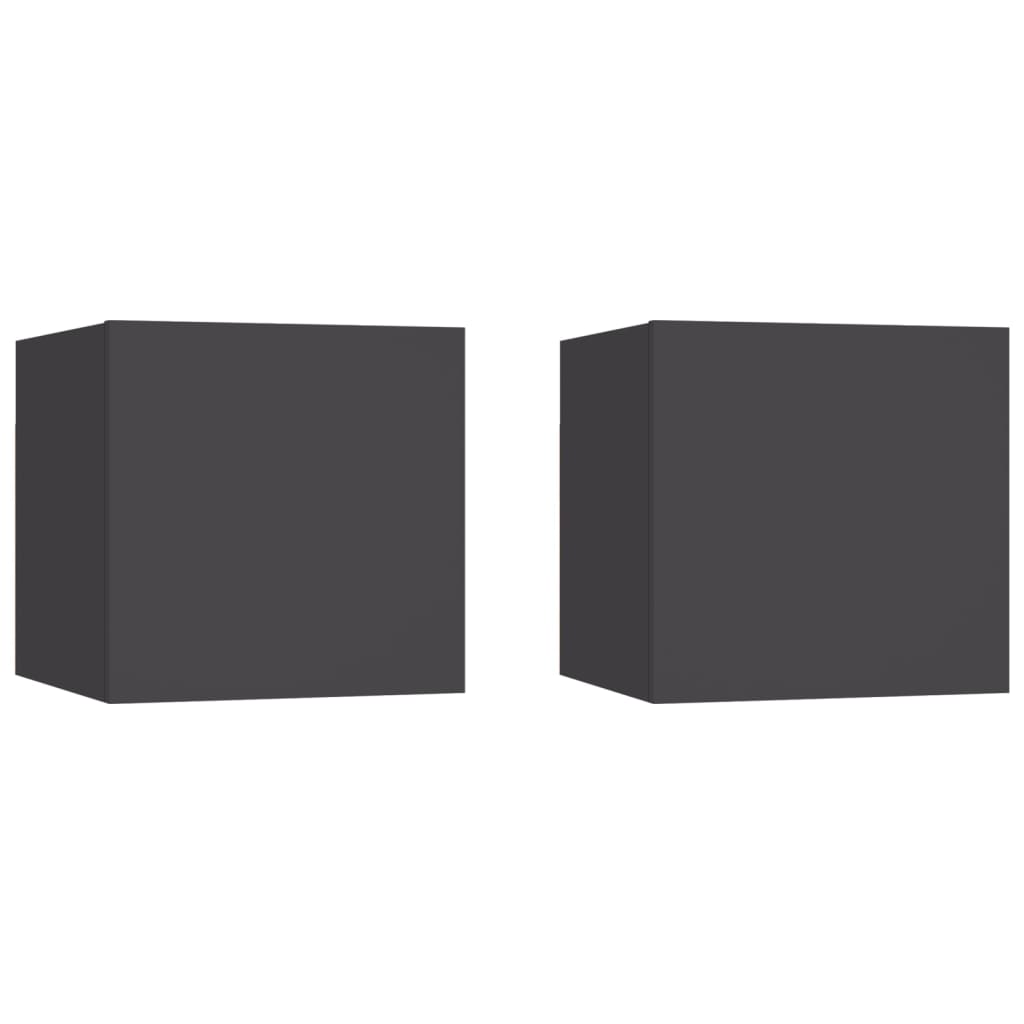 Yöpöydät 2 kpl harmaa 30,5x30x30 cm lastulevy - Sisustajankoti.fi