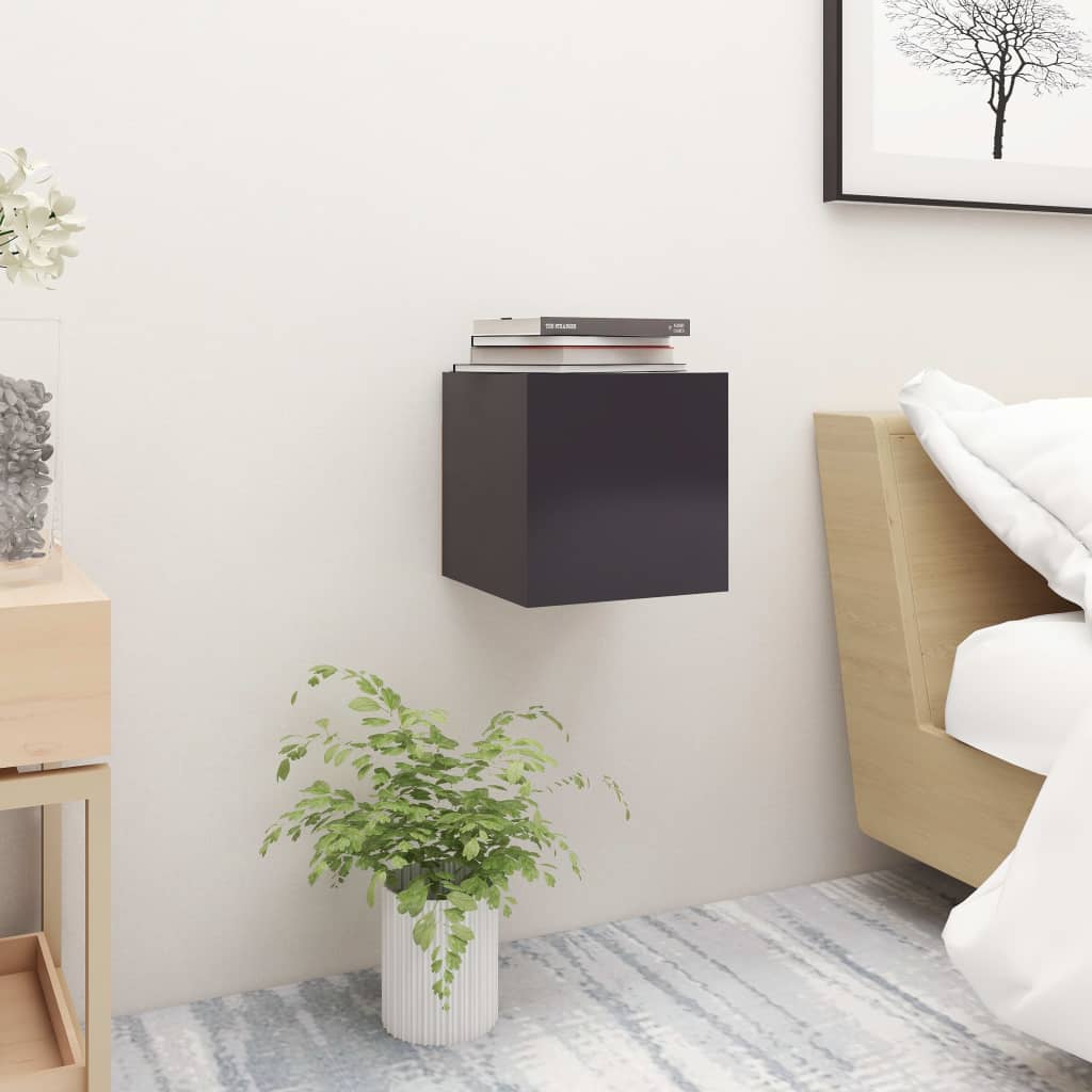 Yöpöydät 2 kpl harmaa 30,5x30x30 cm lastulevy - Sisustajankoti.fi