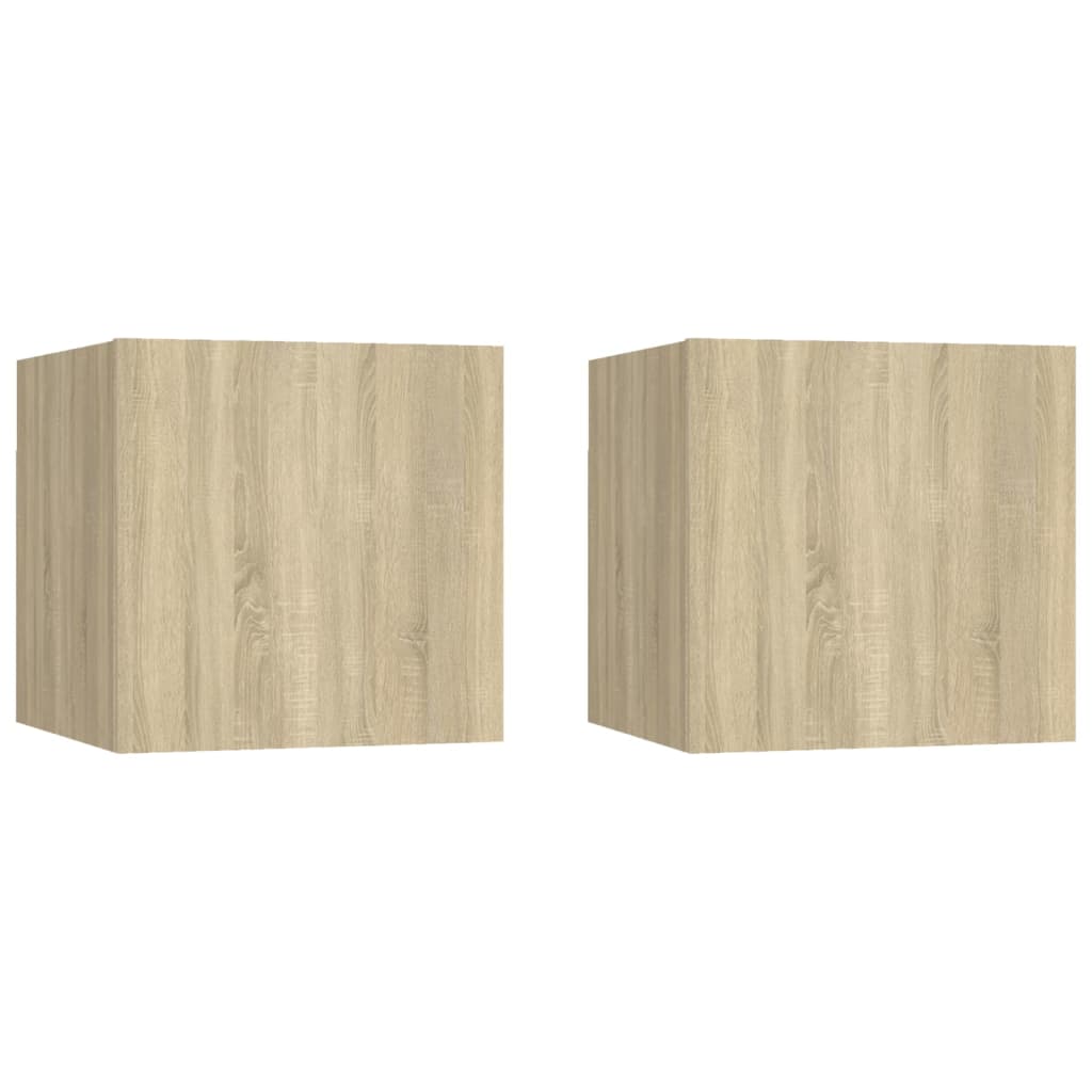Yöpöydät 2 kpl Sonoma-tammi 30,5x30x30 cm lastulevy - Sisustajankoti.fi