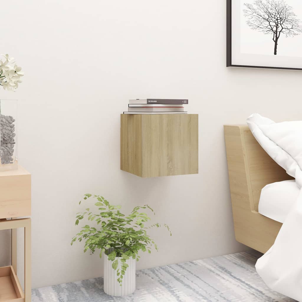 Yöpöydät 2 kpl Sonoma-tammi 30,5x30x30 cm lastulevy - Sisustajankoti.fi