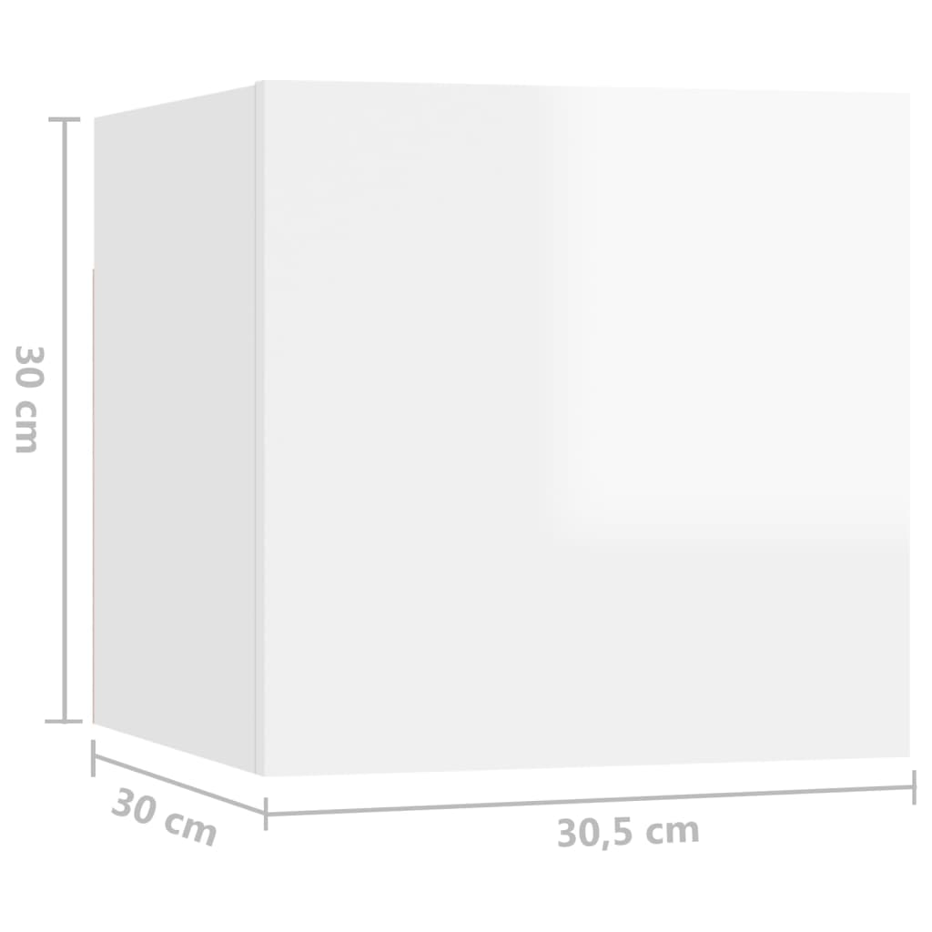 Yöpöytä korkeakiilto valkoinen 30,5x30x30 cm lastulevy - Sisustajankoti.fi