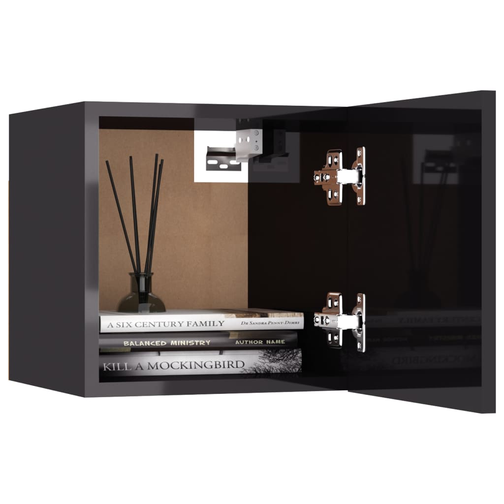 Yöpöydät 2 kpl korkeakiilto harmaa 30,5x30x30 cm lastulevy - Sisustajankoti.fi