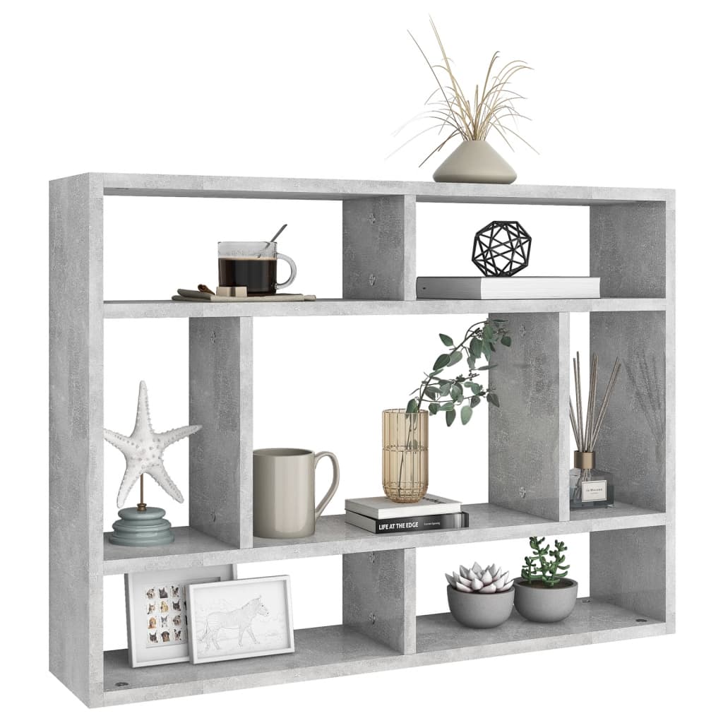 Seinähylly betoninharmaa 75x16x55 cm lastulevy - Sisustajankoti.fi