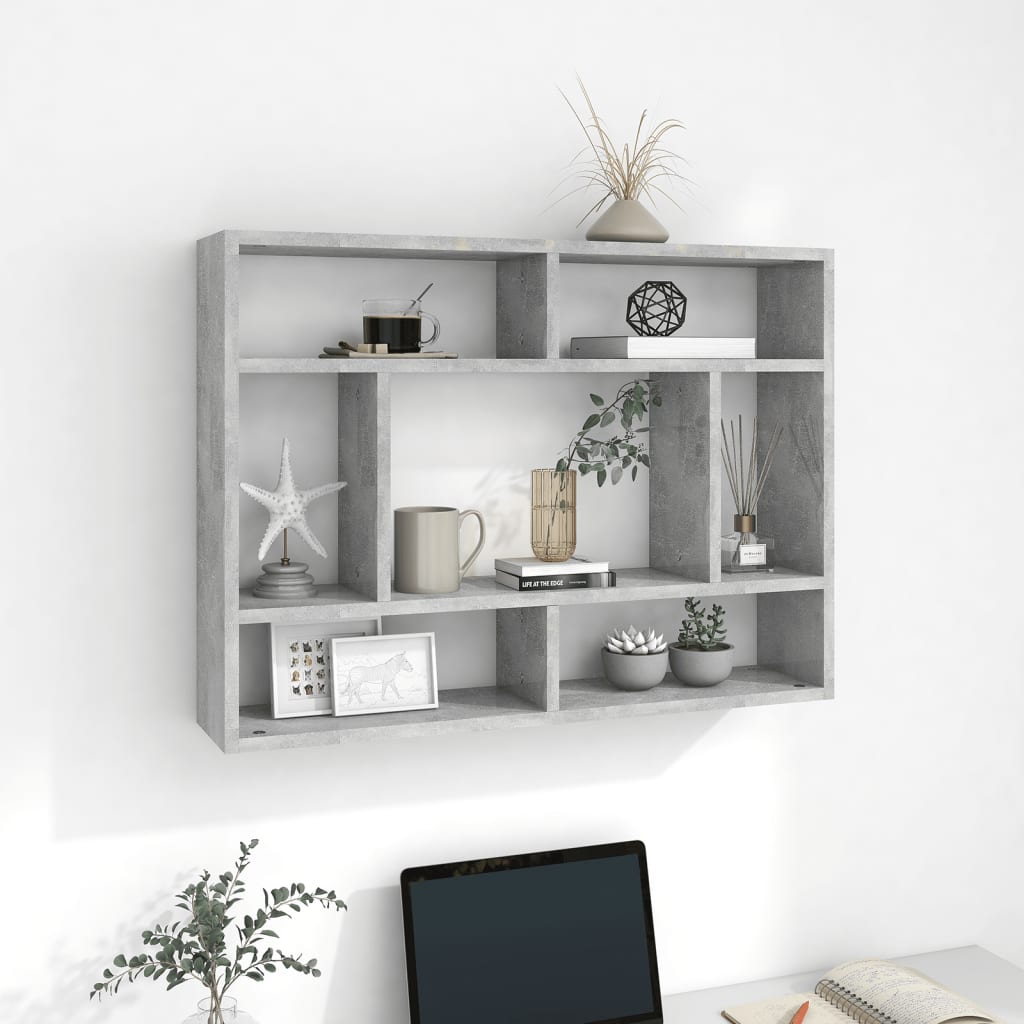 Seinähylly betoninharmaa 75x16x55 cm lastulevy - Sisustajankoti.fi