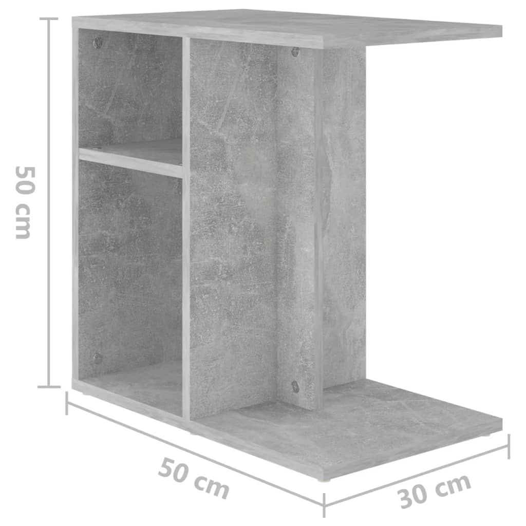 Sivupöytä betoninharmaa 50x30x50 cm lastulevy - Sisustajankoti.fi