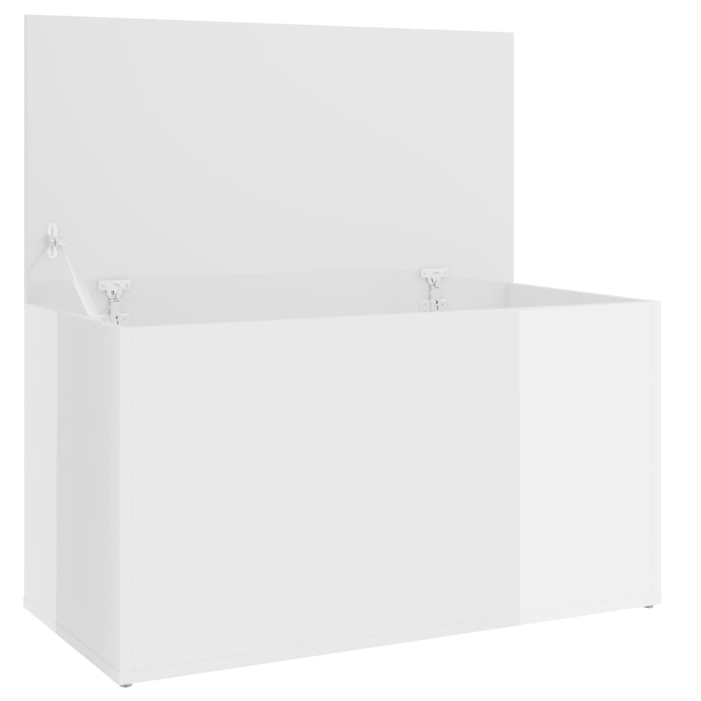 Säilytysarkku korkeakiilto valkoinen 84x42x46 cm lastulevy - Sisustajankoti.fi