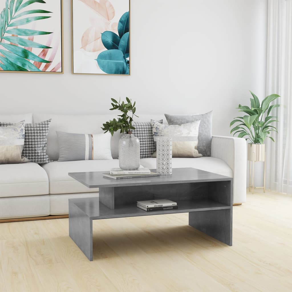 Sohvapöytä betoninharmaa 90x60x42,5 cm lastulevy - Sisustajankoti.fi