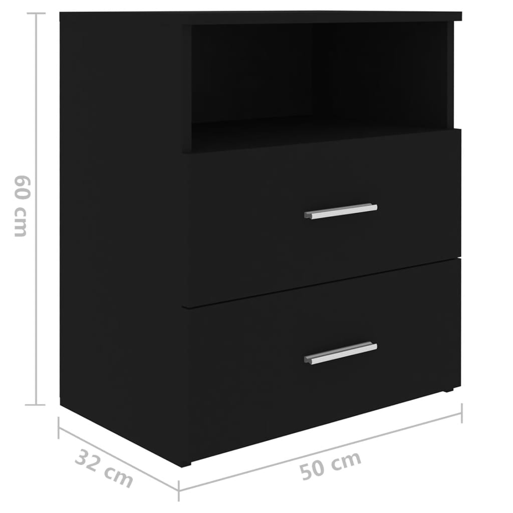 Yöpöydät 2 kpl musta 50x32x60 cm - Sisustajankoti.fi