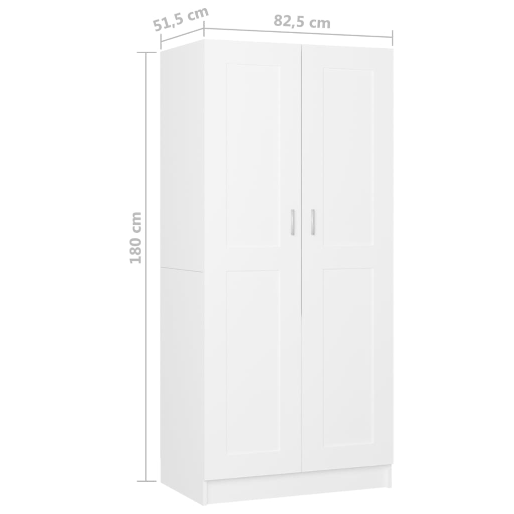 Vaatekaappi valkoinen 82,5x51,5x180 cm - Sisustajankoti.fi