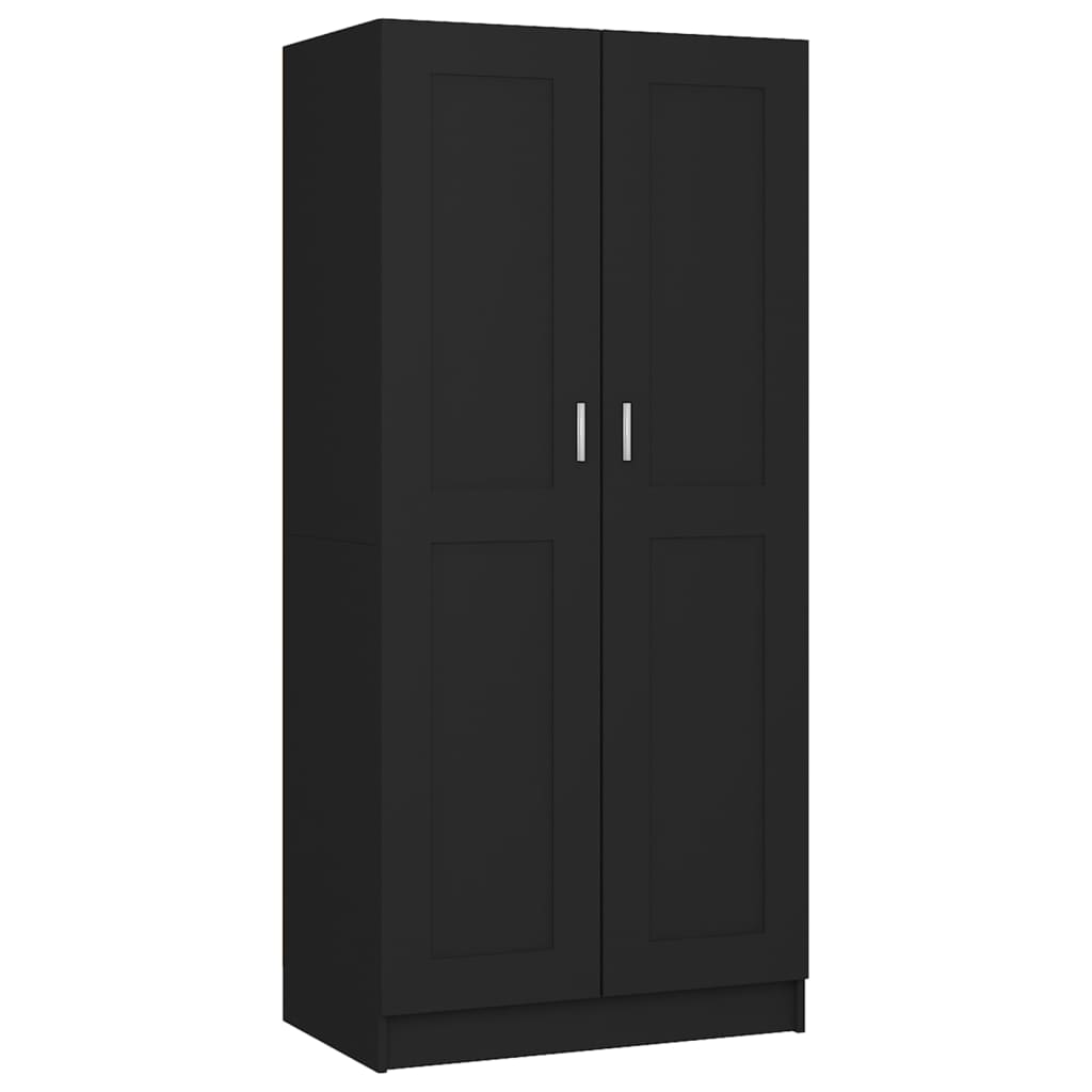 Vaatekaappi musta 82,5x51,5x180 cm lastulevy - Sisustajankoti.fi