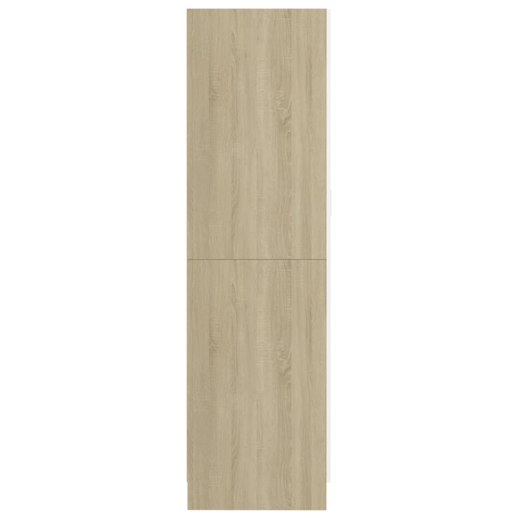 Vaatekaappi valkoinen ja Sonoma-tammi 82,5x51,5x180cm - Sisustajankoti.fi
