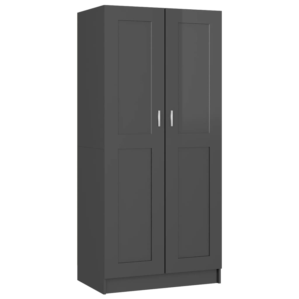 Vaatekaappi korkeakiilto harmaa 82,5x51,5x180 cm - Sisustajankoti.fi