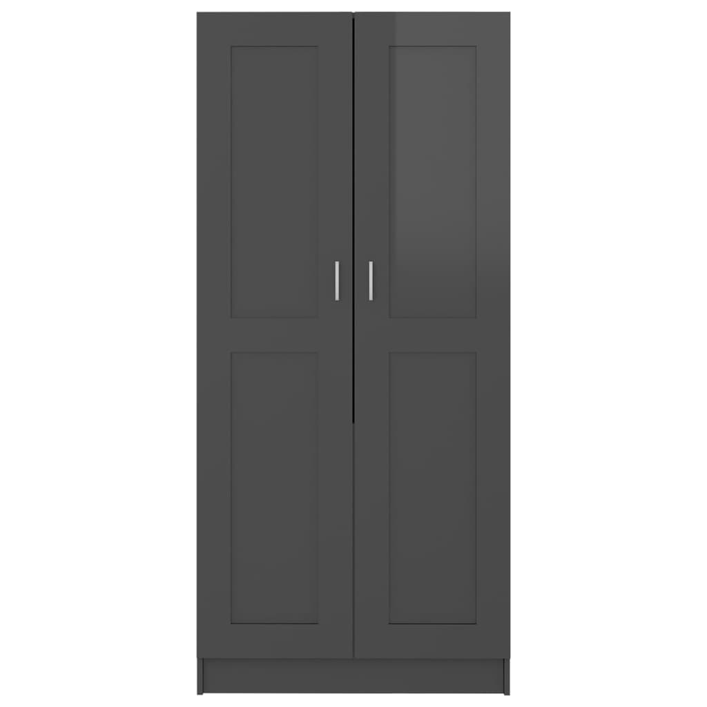 Vaatekaappi korkeakiilto harmaa 82,5x51,5x180 cm - Sisustajankoti.fi