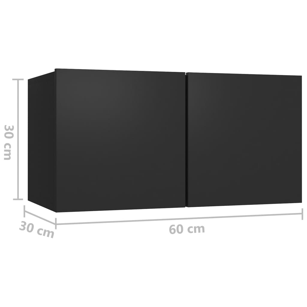 Seinäkiinnitettävät TV-tasot 3 kpl musta 60x30x30 cm - Sisustajankoti.fi