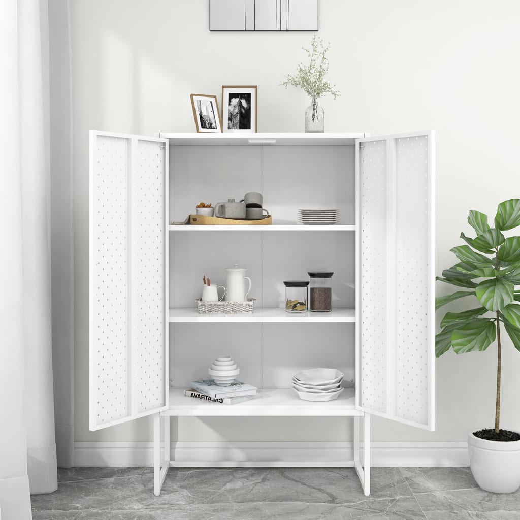 Kaappi valkoinen 80x35x135 cm teräs - Sisustajankoti.fi