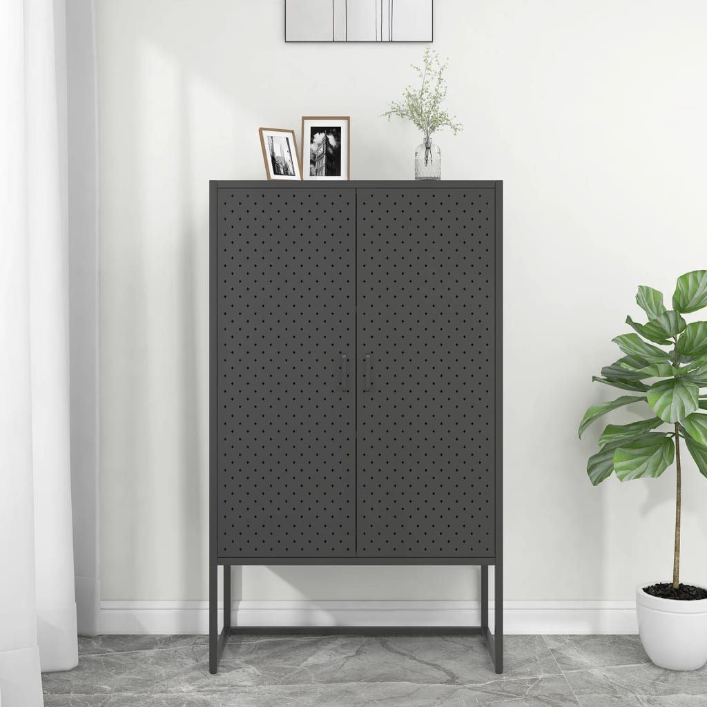 Kaappi antrasiitti 80x35x135 cm teräs - Sisustajankoti.fi
