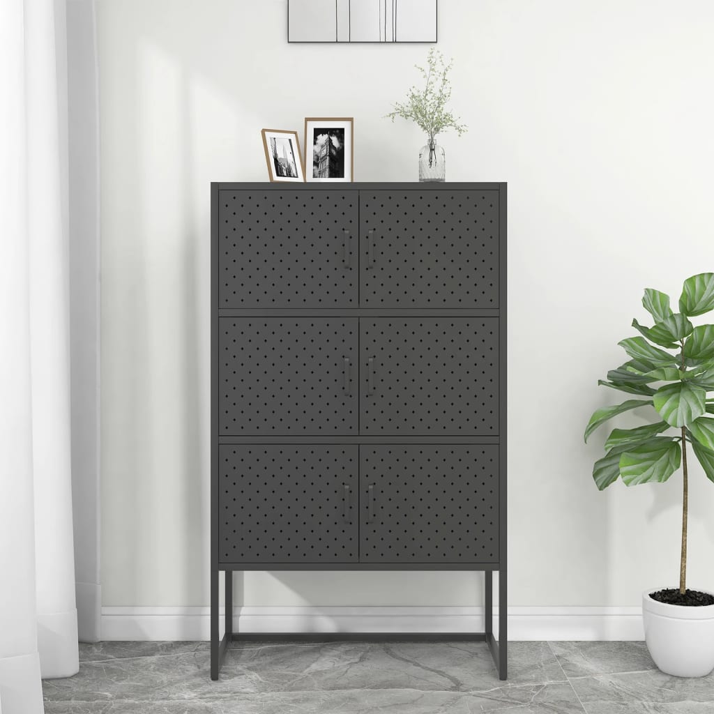 Kaappi antrasiitti 80x35x135 cm teräs - Sisustajankoti.fi