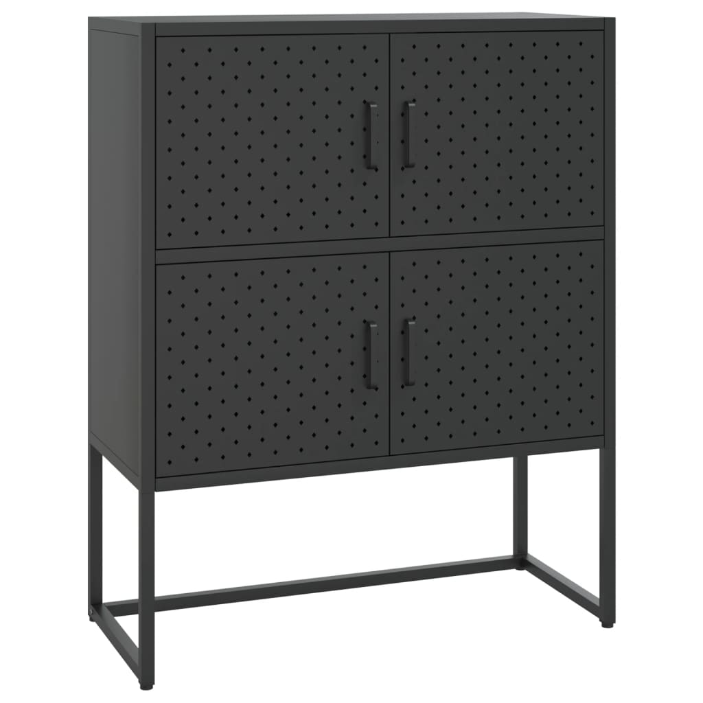 Kaappi musta 80x35x100 cm teräs - Sisustajankoti.fi