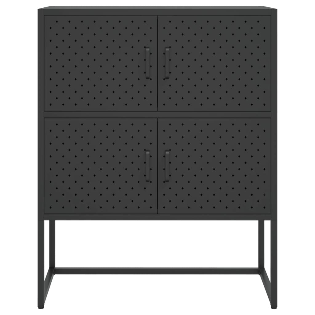 Kaappi musta 80x35x100 cm teräs - Sisustajankoti.fi