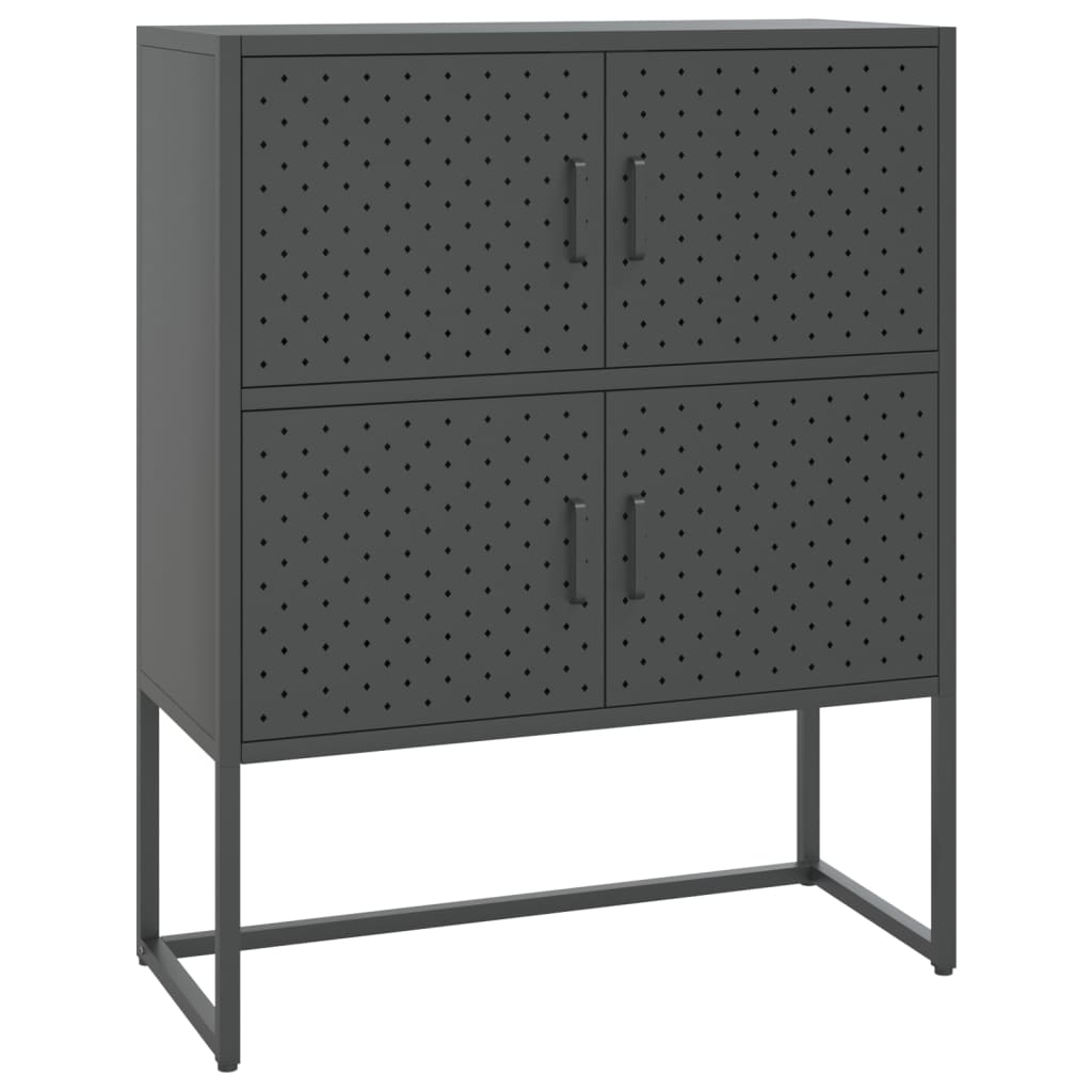 Kaappi antrasiitti 80x35x100 cm teräs - Sisustajankoti.fi
