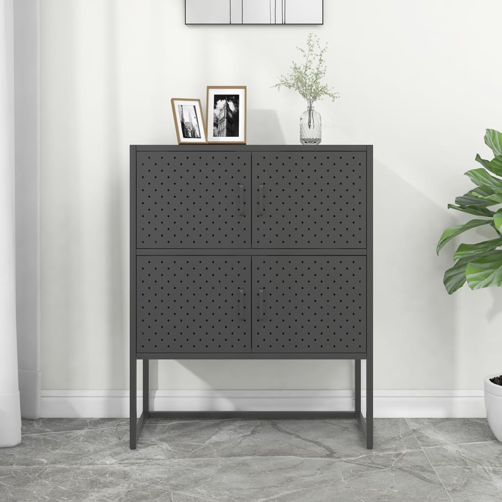 Kaappi antrasiitti 80x35x100 cm teräs - Sisustajankoti.fi