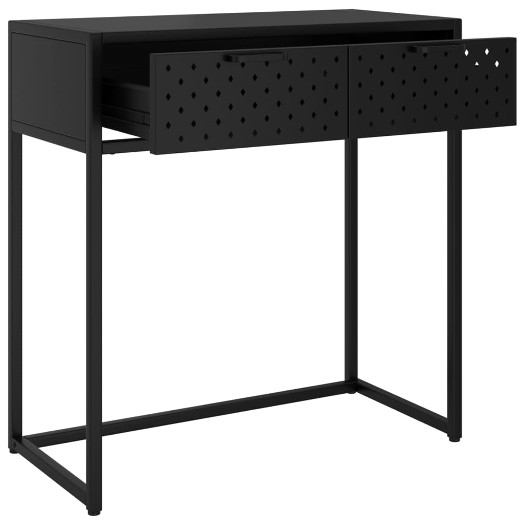Konsolipöytä musta 72x35x75 cm teräs - Sisustajankoti.fi