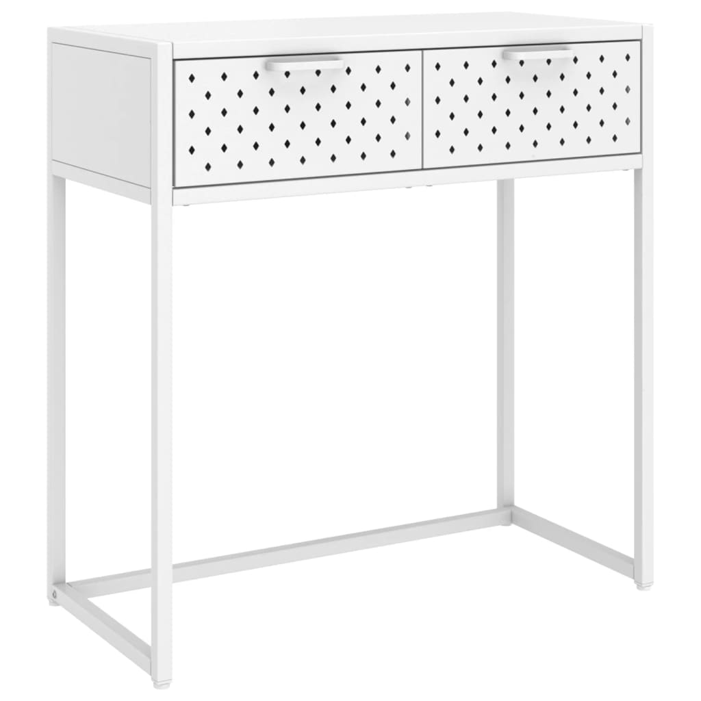 Konsolipöytä valkoinen 72x35x75 cm teräs - Sisustajankoti.fi
