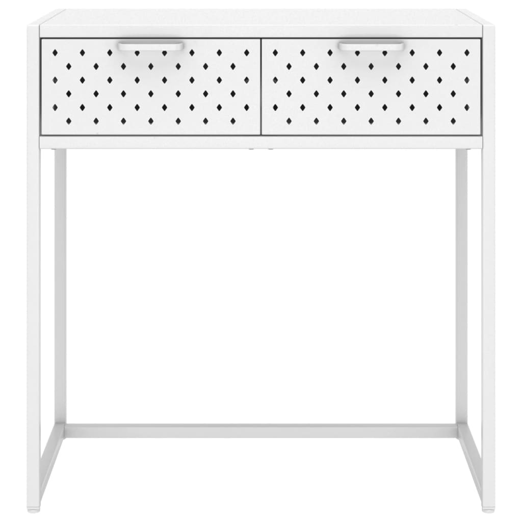 Konsolipöytä valkoinen 72x35x75 cm teräs - Sisustajankoti.fi