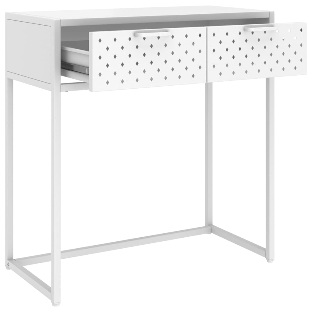 Konsolipöytä valkoinen 72x35x75 cm teräs - Sisustajankoti.fi