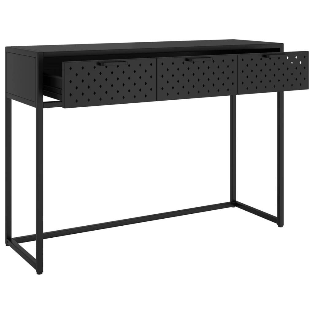 Konsolipöytä musta 106x35x75 cm teräs - Sisustajankoti.fi