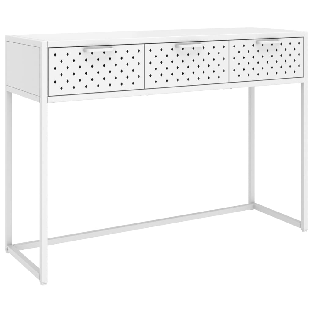 Konsolipöytä valkoinen 106x35x75 cm teräs - Sisustajankoti.fi