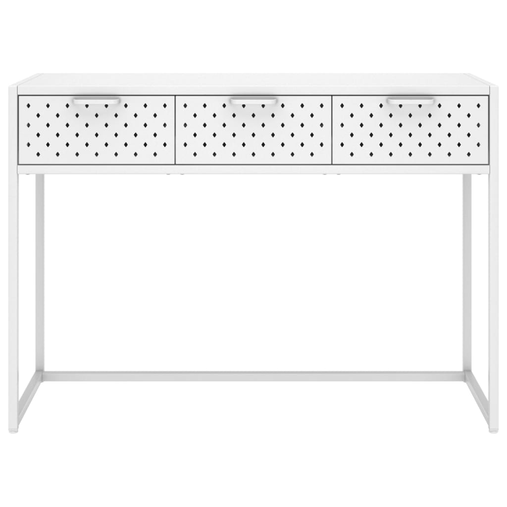 Konsolipöytä valkoinen 106x35x75 cm teräs - Sisustajankoti.fi