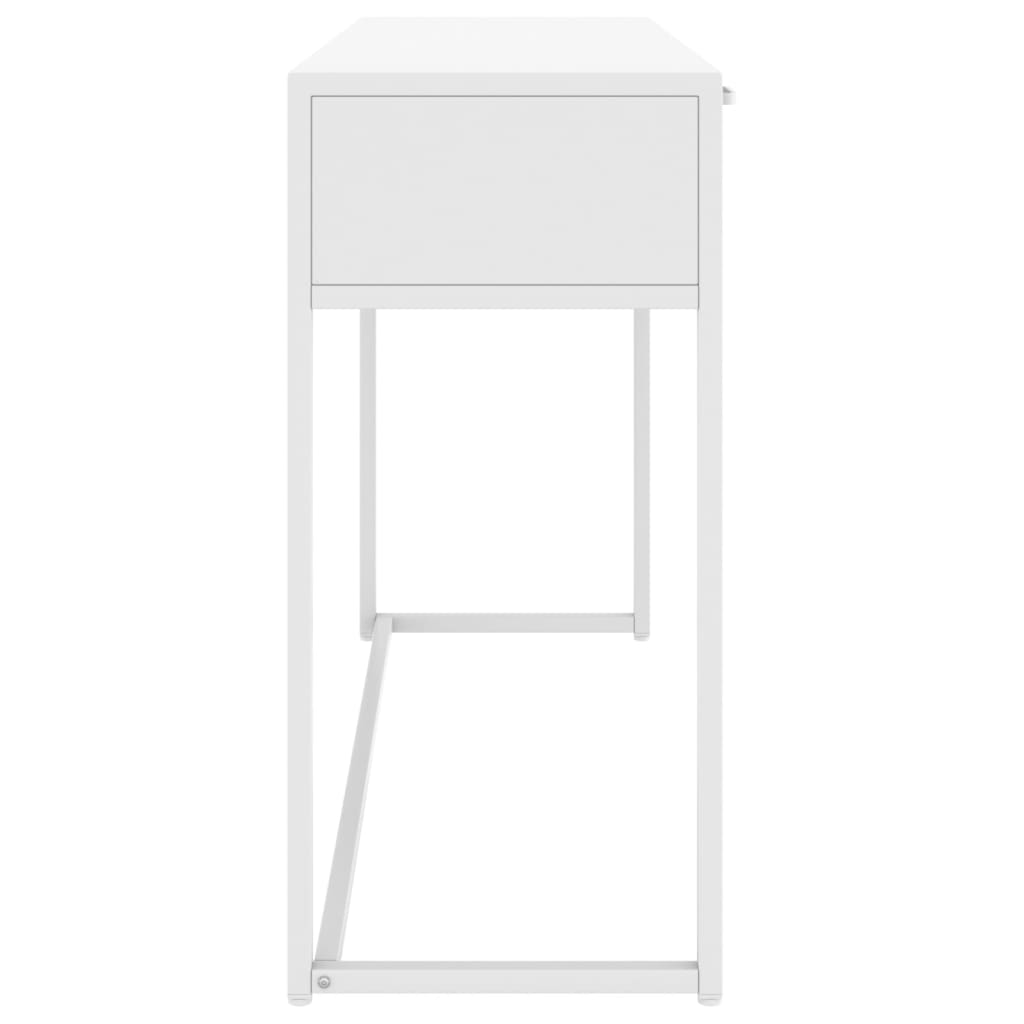 Konsolipöytä valkoinen 106x35x75 cm teräs - Sisustajankoti.fi