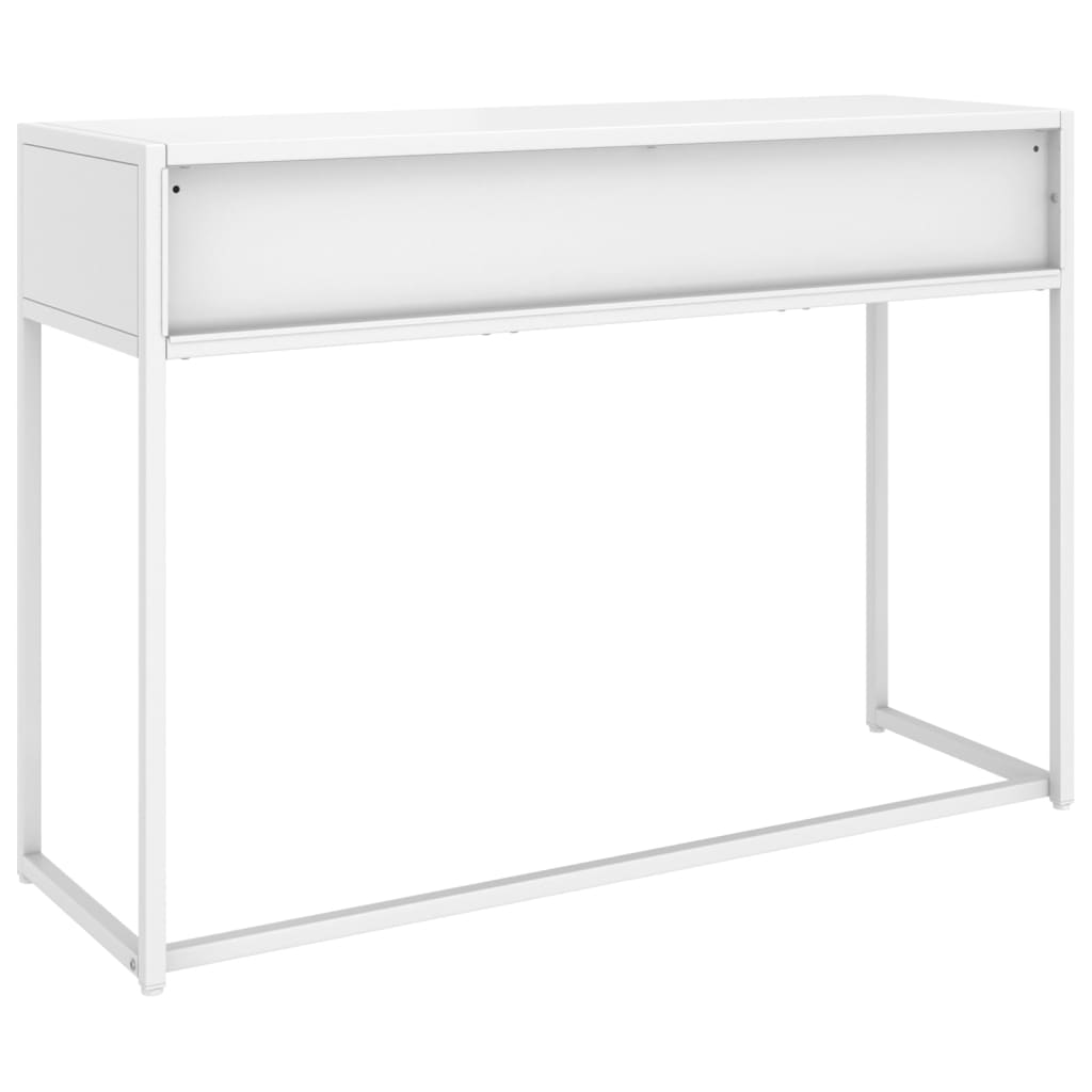 Konsolipöytä valkoinen 106x35x75 cm teräs - Sisustajankoti.fi